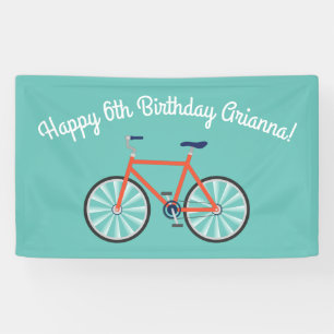 Niedliches Fahrradkids Bike Geburtstagsparty Banner
