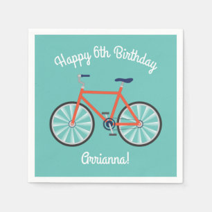 Niedliches Fahrradkids Bike Geburtstagsparty Serviette