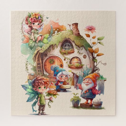 Niedliches Fairy- und Gnome-Puzzle Puzzle (Vertikal)