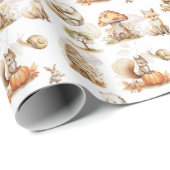 Niedliches Fairy Woodland Tiermuster Geschenkpapier (Rolleneckpunkt)