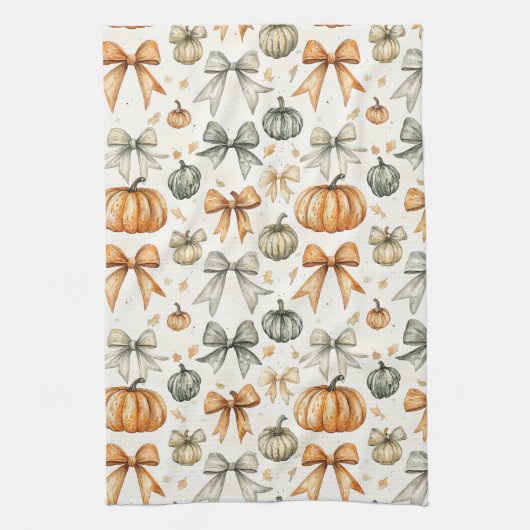 Niedliches Fall Bow-Muster Geschirrtuch (Vertikal)