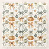 Niedliches Fall Bow-Muster Glasuntersetzer (Vorderseite)