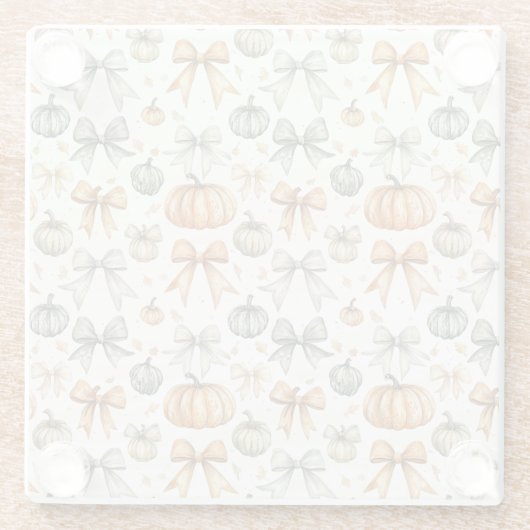 Niedliches Fall Bow-Muster Glasuntersetzer (Rückseite)