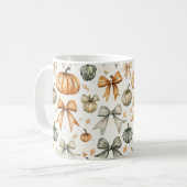 Niedliches Fall Bow-Muster Kaffeetasse (Vorderseite Links)