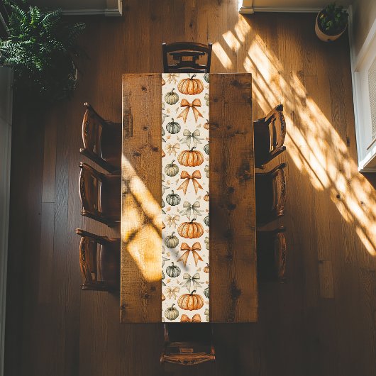 Niedliches Fall Bow Muster Laminiertes Tischset Kurzer Tischläufer