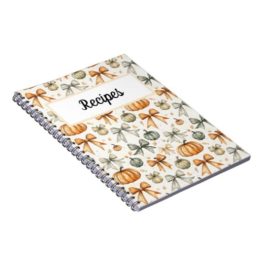 Niedliches Fall Bow-Muster Notizblock (Rechte Seite)
