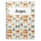 Niedliches Fall Bow-Muster Notizblock (Vorderseite)