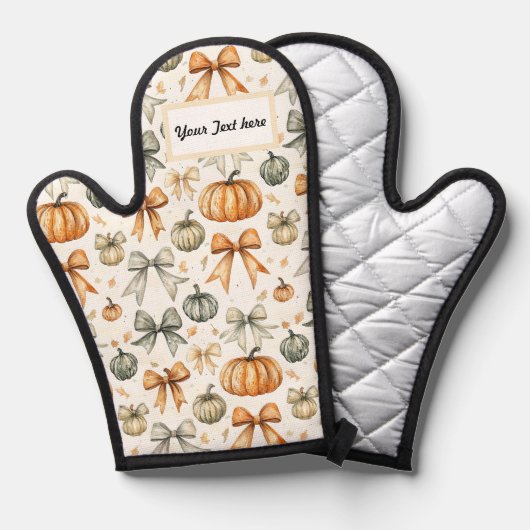 Niedliches Fall Bow-Muster Ofenhandschuh (Vorderseite/Rückseite)