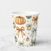 Niedliches Fall Bow-Muster Pappbecher (Vorderseite)