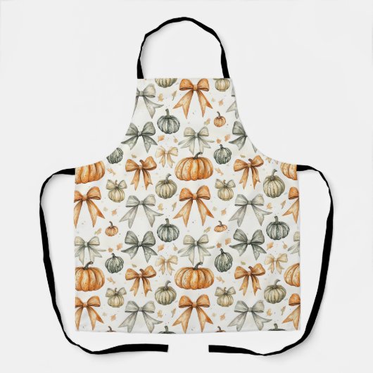 Niedliches Fall Bow-Muster Schürze (Vorderseite)