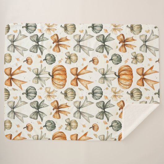 Niedliches Fall Bow-Muster Sherpadecke (Vorderseite (Horizontal))