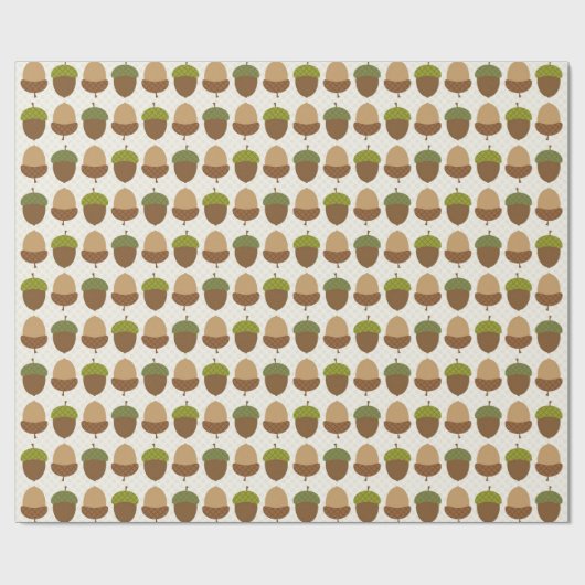 Niedliches Fall-Herbst-Eichel-Nuss-Muster Geschenkpapier (Flach)