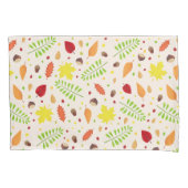 Niedliches Fallmuster mit bunten Blätter und Nüsse Kissenbezug (Vorderseite)