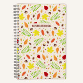 Niedliches Fallmuster mit bunten Blätter und Nüsse Notizblock (Vorderseite)