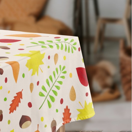 Niedliches Fallmuster mit bunten Blätter und Nüsse Tischdecke