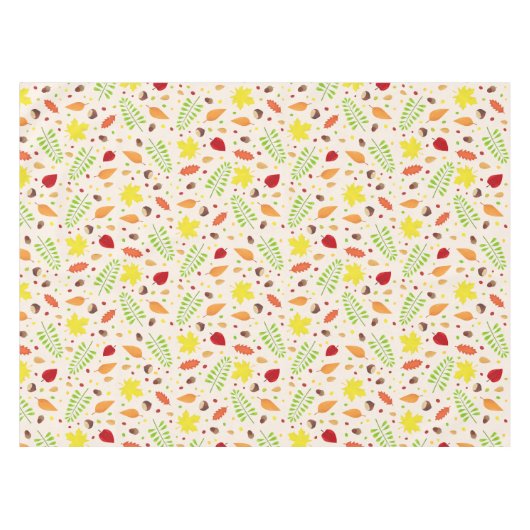 Niedliches Fallmuster mit bunten Blätter und Nüsse Tischdecke (Vorderseite (Horizontal))