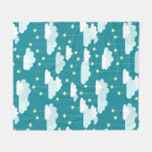 Niedliches Fallstars- und Wolkenmuster Fleecedecke (Vorderseite (Horizontal))