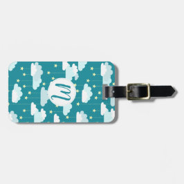 Niedliches Fallstars- und Wolkenmuster Gepäckanhänger