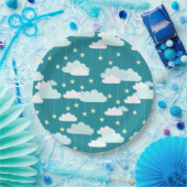 Niedliches Fallstars- und Wolkenmuster Pappteller (Party)