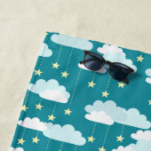 Niedliches Fallstars- und Wolkenmuster Strandtuch (Beispiel)