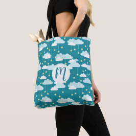 Niedliches Fallstars- und Wolkenmuster Tasche