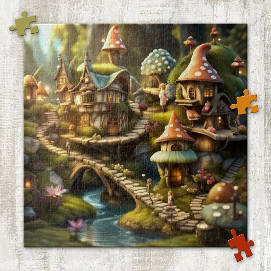 Niedliches Fantasy Gnome Mushroom Mairy Tale Puzzl Puzzle