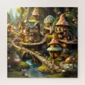 Niedliches Fantasy Gnome Mushroom Mairy Tale Puzzl Puzzle (Vertikal)