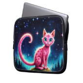 Niedliches fantasy-rosa Tier im nächtlichen Sterne Laptopschutzhülle (Vorderseite Links)