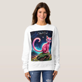 Niedliches fantasy-rosa Tier im nächtlichen Sterne Sweatshirt