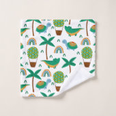 Niedliches, farbenfrohe Schildkrötenmuster Badhandtuch Set (Waschlappen)