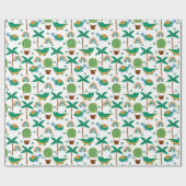 Niedliches, farbenfrohe Schildkrötenmuster Geschenkpapier (Flach)