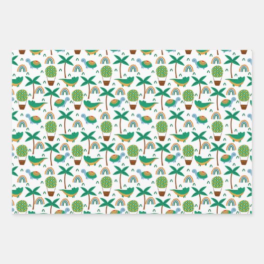Niedliches, farbenfrohe Schildkrötenmuster Geschenkpapier Set (Vorderseite 2)