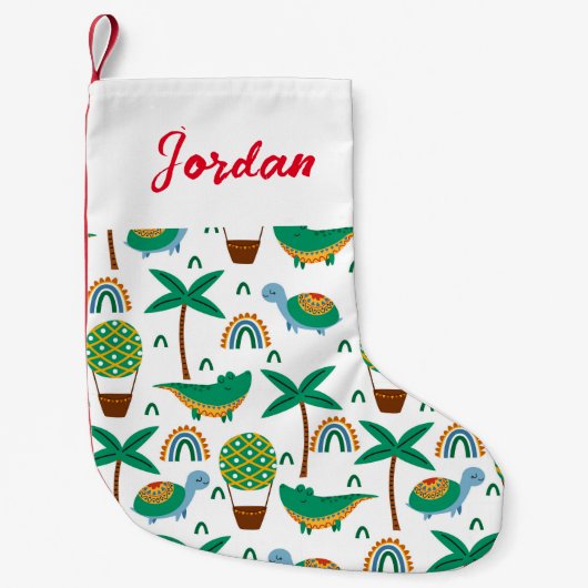 Niedliches, farbenfrohe Schildkrötenmuster Kleiner Weihnachtsstrumpf (Vorderseite)