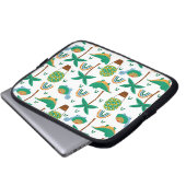 Niedliches, farbenfrohe Schildkrötenmuster Laptopschutzhülle (Vorne Knopf)