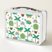 Niedliches, farbenfrohe Schildkrötenmuster Metall Brotdose (Rückseite)