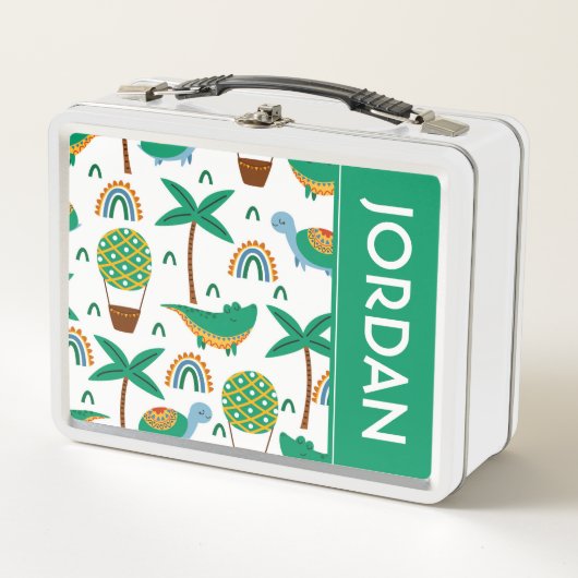 Niedliches, farbenfrohe Schildkrötenmuster Metall Brotdose (Vorderseite)