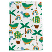 Niedliches, farbenfrohe Schildkrötenmuster Mittlere Geschenktüte (Rückseite)