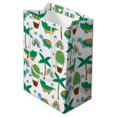 Niedliches, farbenfrohe Schildkrötenmuster Mittlere Geschenktüte (Rückseite Schrägansicht)