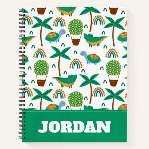 Niedliches, farbenfrohe Schildkrötenmuster Notizblock