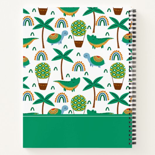 Niedliches, farbenfrohe Schildkrötenmuster Notizblock (Rückseite)