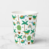 Niedliches, farbenfrohe Schildkrötenmuster Pappbecher (Rückseite)