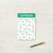 Niedliches, farbenfrohe Schildkrötenmuster Post-it Klebezettel (Auf Schreibtisch)