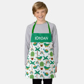 Niedliches, farbenfrohe Schildkrötenmuster Schürze (Getragen)