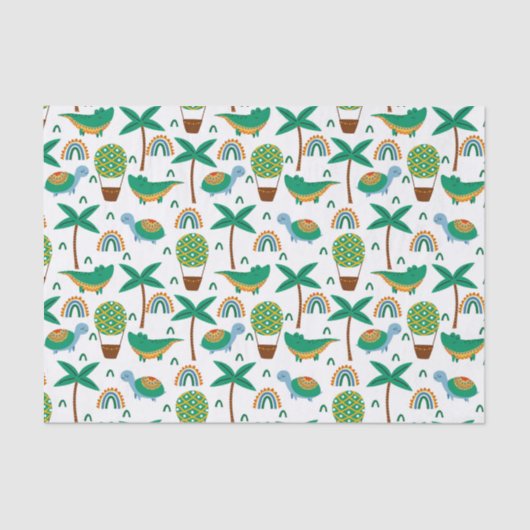 Niedliches, farbenfrohe Schildkrötenmuster Seidenpapier (Vorderseite)