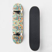 Niedliches, farbenfrohes Boho-Blätter-Muster Skateboard (Vorderseite)
