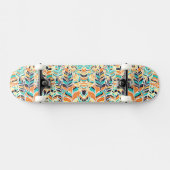 Niedliches, farbenfrohes Boho-Blätter-Muster Skateboard (Horizontal)