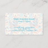 Niedliches, farbenfrohes Boho-Blätter-Muster Visitenkarte (Rückseite)