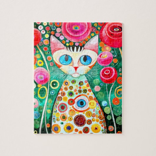 Niedliches farbenfrohes, einzigartiges Kitten-Jigs Puzzle (Vertikal)
