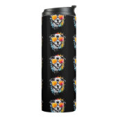 Niedliches, farbenfrohes Hundportrait in Sonnenbri Thermosbecher (Nach links gedreht)