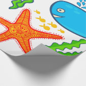 Niedliches farbenfrohes Sea-Life-Illustrationsmust Geschenkpapier (Ecke)